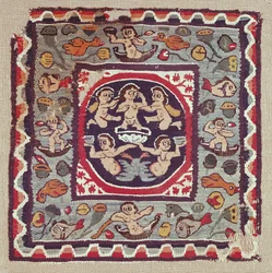 Stoff, der Venus Anadyomene darstellt, aus Antinoe (Wolle und Leinen)